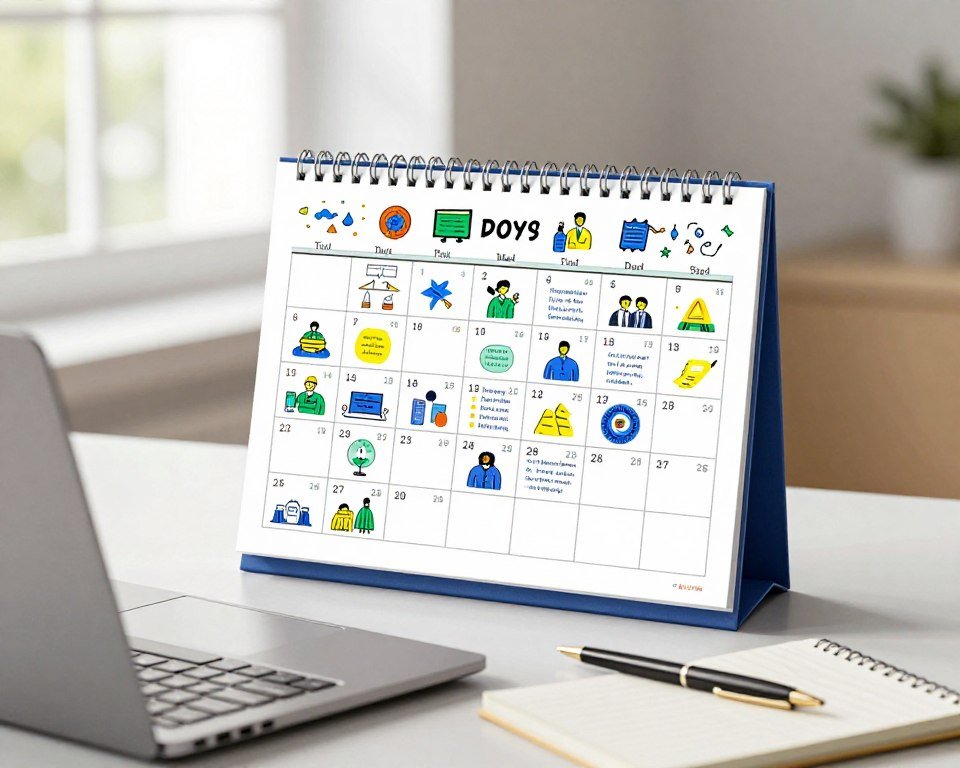 calendario mensual para organizar actividades